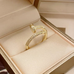 Classic Korean Style Copper Zircon Ring